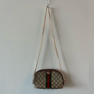 AUTHENTIC Gucci Ophidia Crossbody Clutch Cosmetic Bag Luxury Designer Brown Bag
